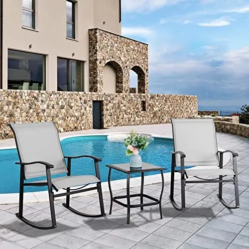 Shintenchi 3 Piece Rocking Bistro Set