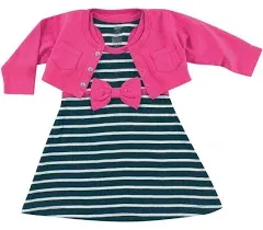 Hudson Baby Cotton Dress and Cardigan Set