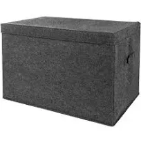 Sammy &amp; Lou Charcoal Gray Solid Color Felt Storage Box for Infant or Toddler USA