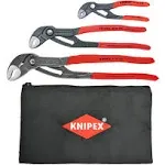 Knipex 9K0080122US 3 Piece Cobra Pliers Set w/Keeper