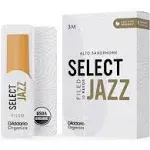 D'Addario Organic Select Jazz Filed Alto Saxophone Reeds, Strength 3 Medium, 10-Pack