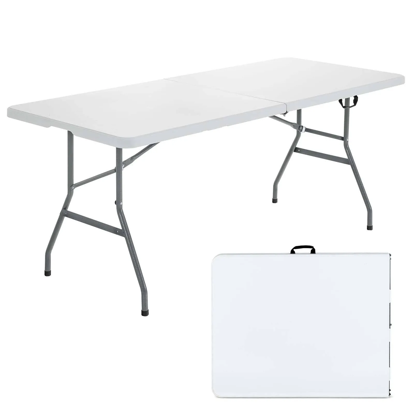 Giantex Folding Table, Off White