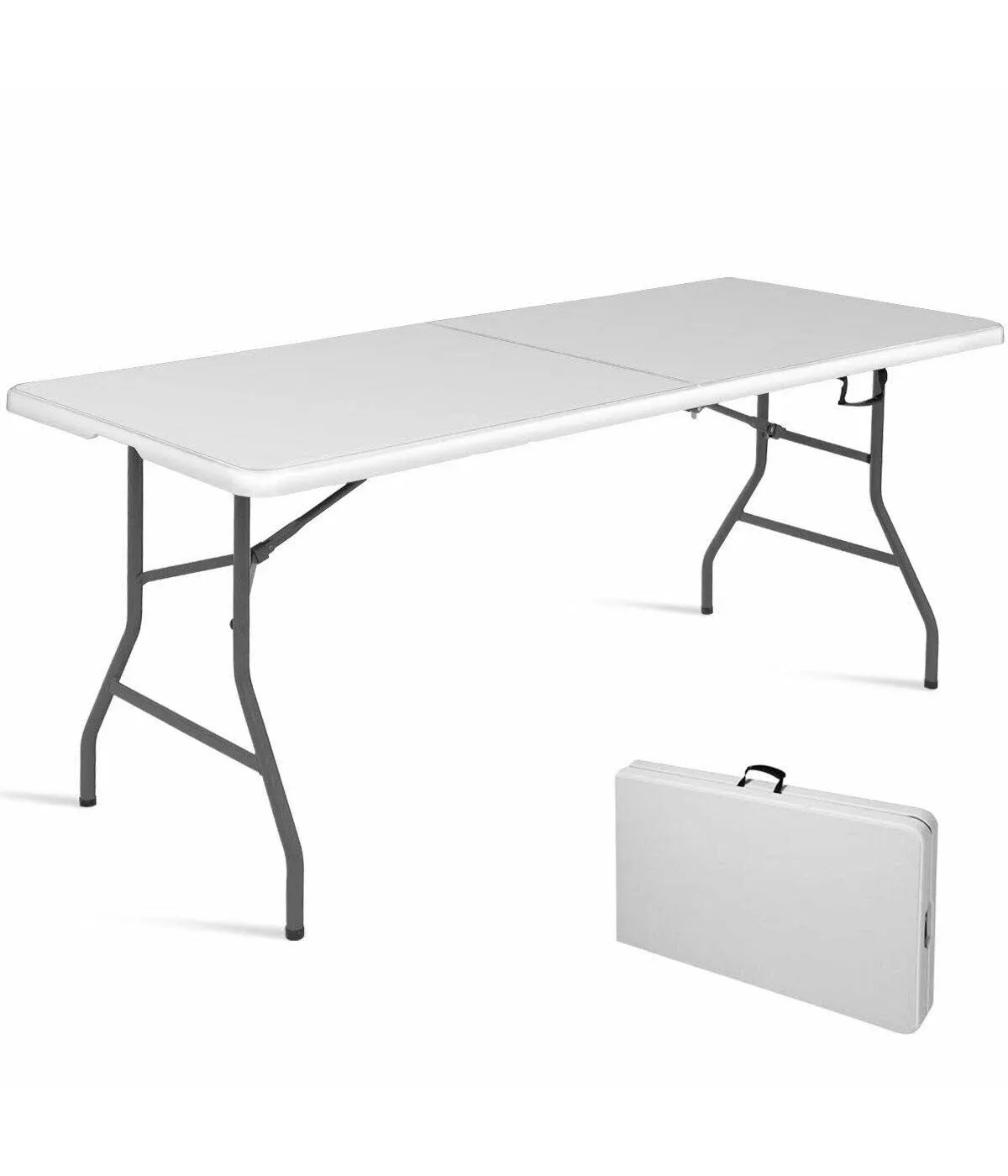 Costway 6' Folding Table Portable Plastic Indoor Outdoor Picnic Dining Camp Tables