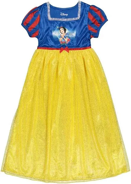 Disney Princess Snow White Girls 6 Blue And Yellow Satin Dress