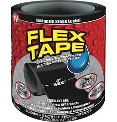 Flex Seal TFSBLKR0405 Rubberized Waterproof Flex Tape 4&#034; Wide X 5&#039; Long - BLACK