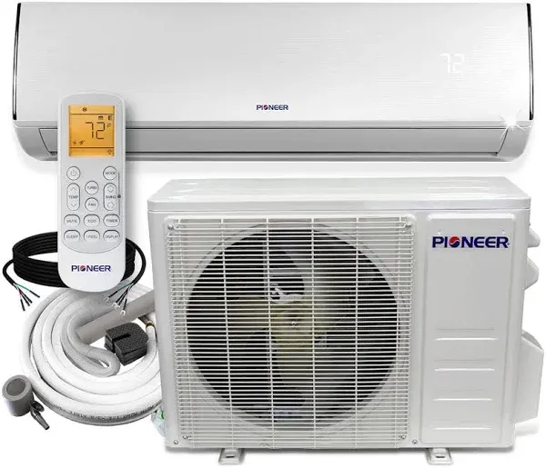 Pioneer Diamante Series 12,000 BTU 20 SEER 115V Ductless Mini-Split Air Conditioner Heat Pump Full Set with 16 ft. Kit