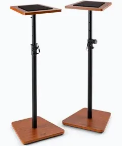 On-Stage Wood Studio Monitor Stands (Rosewood, Pair)