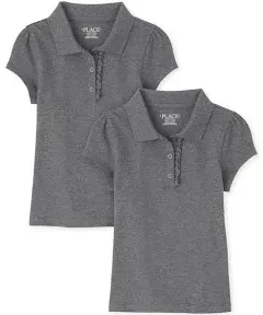 The Children's Place Girls Short Sleeve Ruffle Pique Polo Multipack