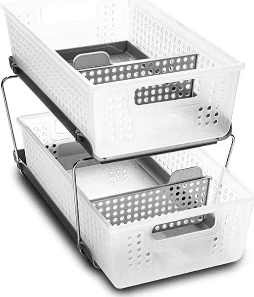 Two-Tier Organizer with Dividers Frost/Gray - Madesmart