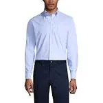 Lands' End School Uniform Men's Tall Long Sleeve Solid Oxford Dress Shirt - Medium - Blue