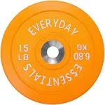 BalanceFrom Color Coded Olympic Bumper Plate Weight 15lbs, Colored 