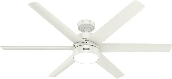 Hunter Solaria 60 inch 6 Blade LED Outdoor Ceiling Fan in Fresh White 51476