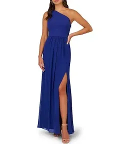 Adrianna Papell Women's One Shoulder Chiffon Gown