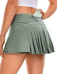 CRZ YOGA Women's Tennis Skrit Feathery-Fit Pleated Tennis Skirt 13