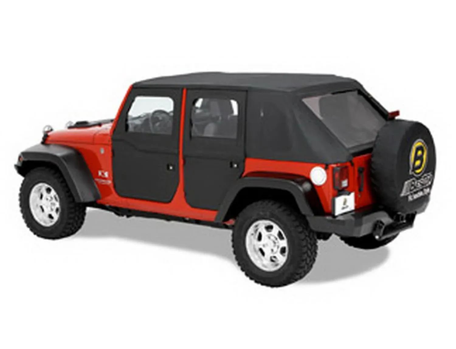 Bestop 2 Piece Black Diamond Doors; Wrangler JK