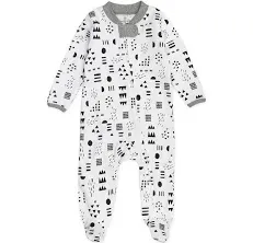 Honest Baby Organic Cotton Pajama Jumpsuit - Black/White Newborn