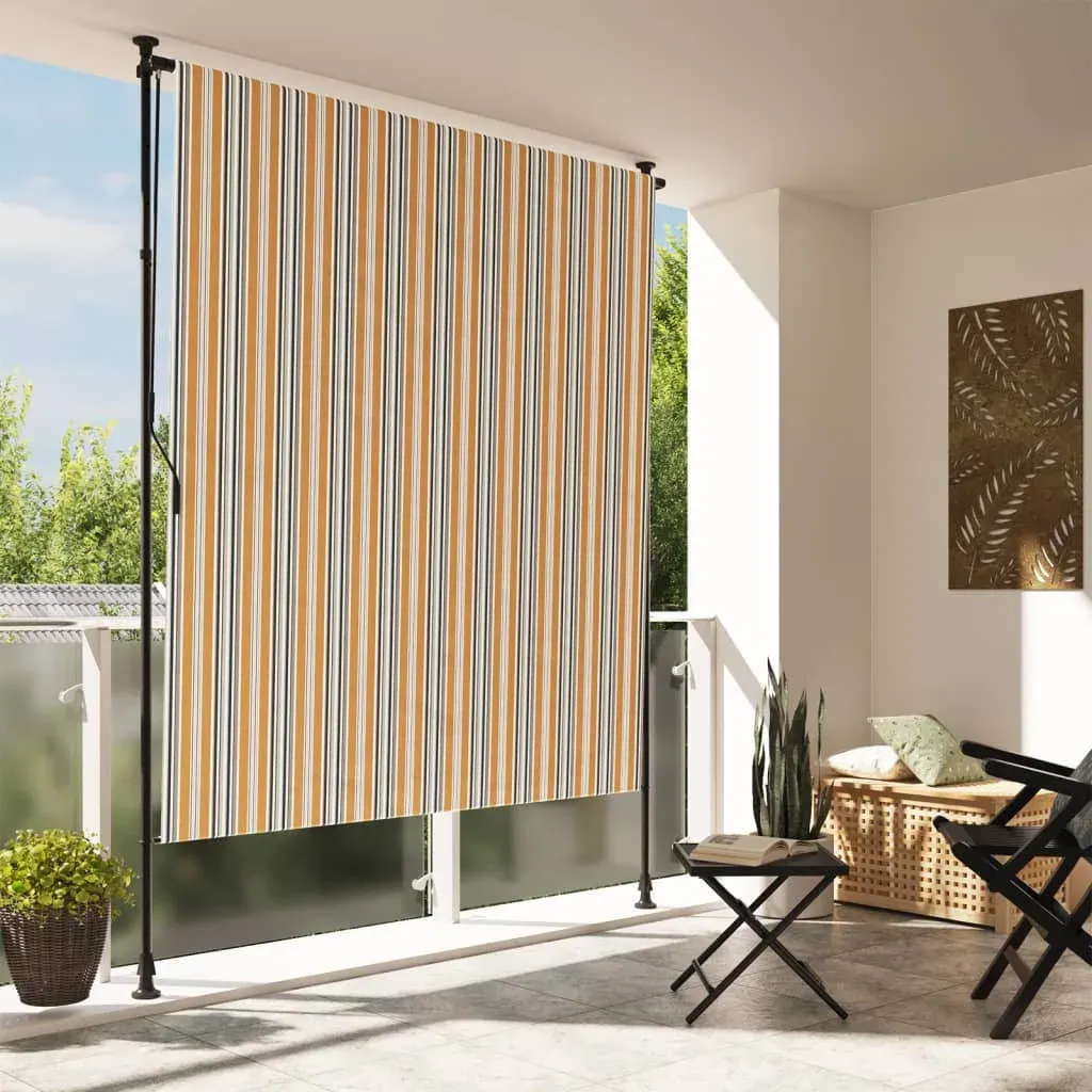 vidaXL Outdoor Roller Blind and White Fabric&Steel