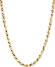 Rope Link 18" Chain Necklace in 18K Gold-Plated Sterling Silver - Gold Over Silver