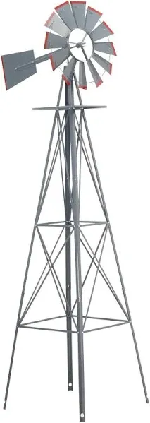 8 ft. Ornamental Windmill Backyard Garden Decoration Weather Vane 4 Legs