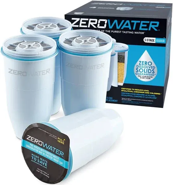 ZeroWater 5-Stage Replacement Filters, White - 8 count