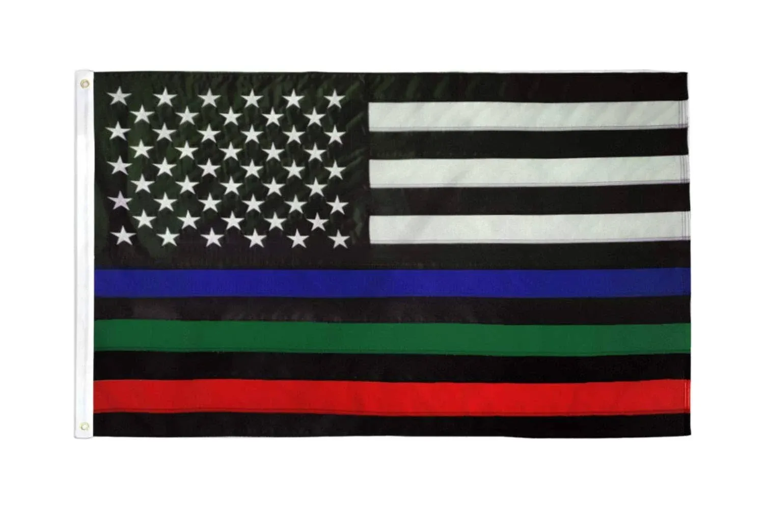 Thin Blue Green Red Line USA Flag 3x5 ft - Outdoor Heavy Duty Nylon Flag for ...