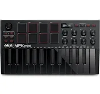 AKAI MPK Mini MK3 mkIII Black Compact Keyboard 25-key Pad Controller