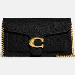 Coach Polished Pebble Leather Tabby Chain Clutch