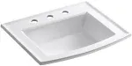 Kohler K-2356-8-0 Archer Drop-In Bathroom Sink with 8-Inch Centers White