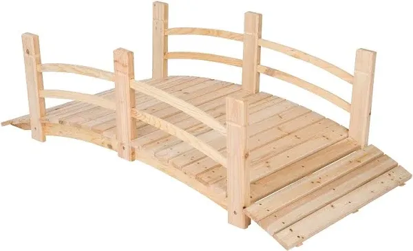 Shine Company Inc. 5 ft. Cedar Wood Garden Bridge