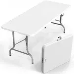 6 FT Folding Portable Plastic Long Table with Carrying Handle