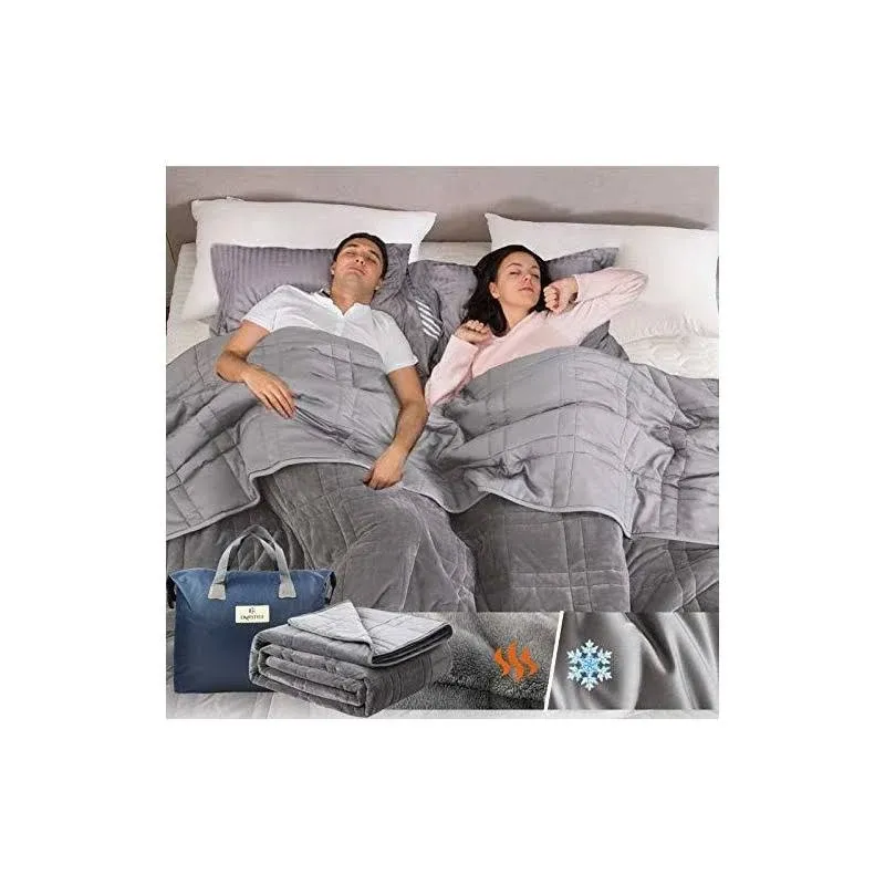 OMYSTYLE Double-Sided Weighted Blanket King Size 30lbs Grey