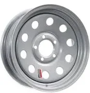 14X5.5 5-Lug on 4.5" Silver Mod Trailer Wheel