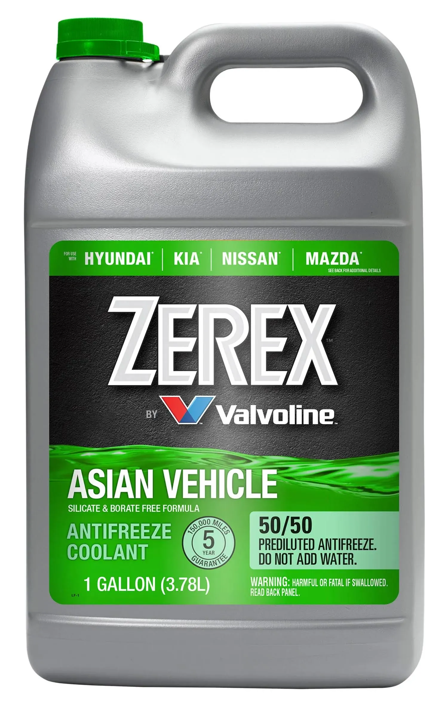 Zerex Asian Vehicle Green Silicate and Borate Free 50/50 Ready-to-Use Antifreeze/Coolant 1 Ga