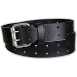 Dickies Men's Perforated Double Prong Buckle Leather Belt - Black - M