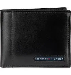 Tommy Hilfiger Men&#039;s Leather Credit Card Wallet RFID Billfold Tan