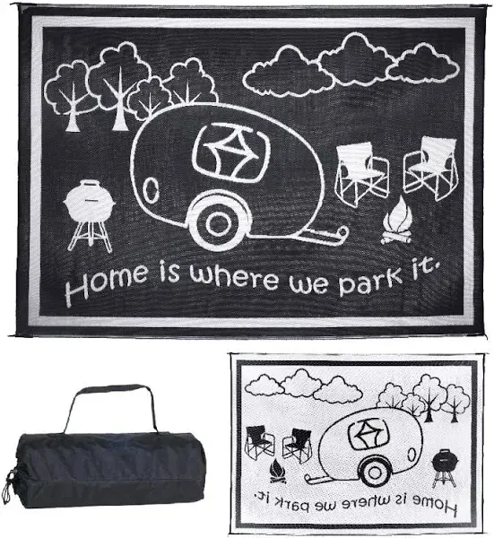 Ming&#039;S Mark RH8111 Reversible RV Home Mat - 8&#039; X 11&#039;, Black/White