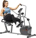 Sunny Health & Fitness Compact Performance Recumbent Bike with Dual Motion Arm Exercisers