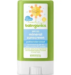 NEW Babyganics Mineral Baby Sunscreen Stick Broad Spectrum SPF 50+ / Exp 04/2021