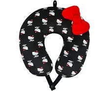 FUL Hello Kitty Neck Pillow Support, Portable Travel Car Pillow for Sleep, Black