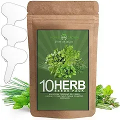 10 Culinary Herb Seeds Non-GMO, Heirloom Seeds 3000+ Seeds for Planting for Outdoor or Indoor Herb Garden