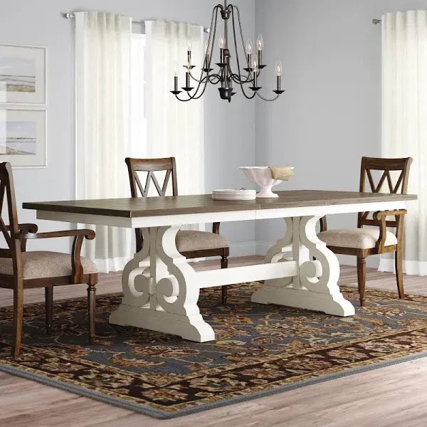 Intercon Drake Rustic White French Oak Trestle Table