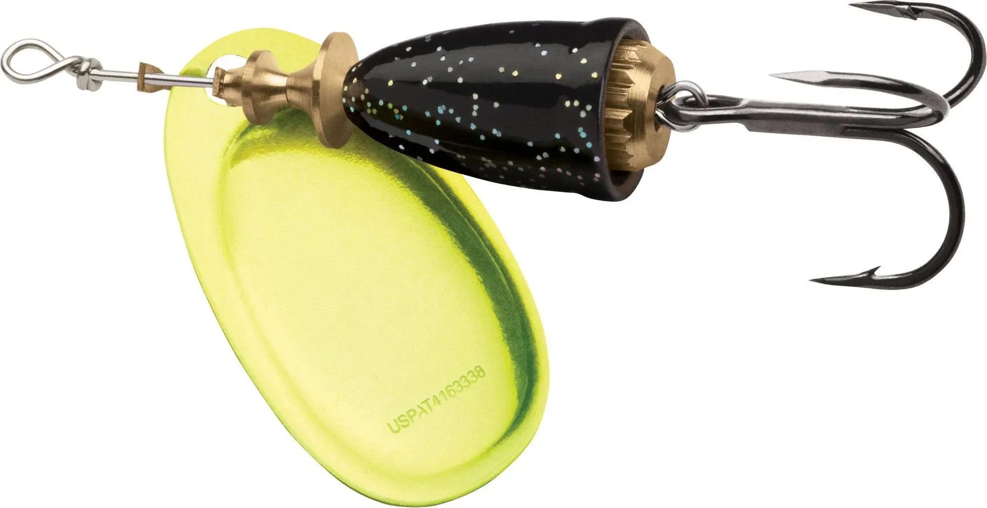 Blue Fox Classic Vibrax Spinner Black Chartreuse Candyback; 4