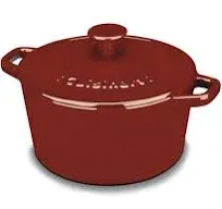 Cuisinart 3 Quart Red Small Chef Classic Enameled Round Dutch Oven with Lid