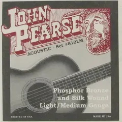 John Pearse 610LM Bronze and Silk Light/Medium Acoustic Guitar Strings