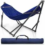 Double Hammock with Stand Tranquillo Hammock Color: Blue