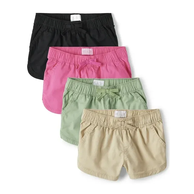 The Children's Place Girls Twill Pull-On Dolphin Short, 4-Pack, Sizes 4-16