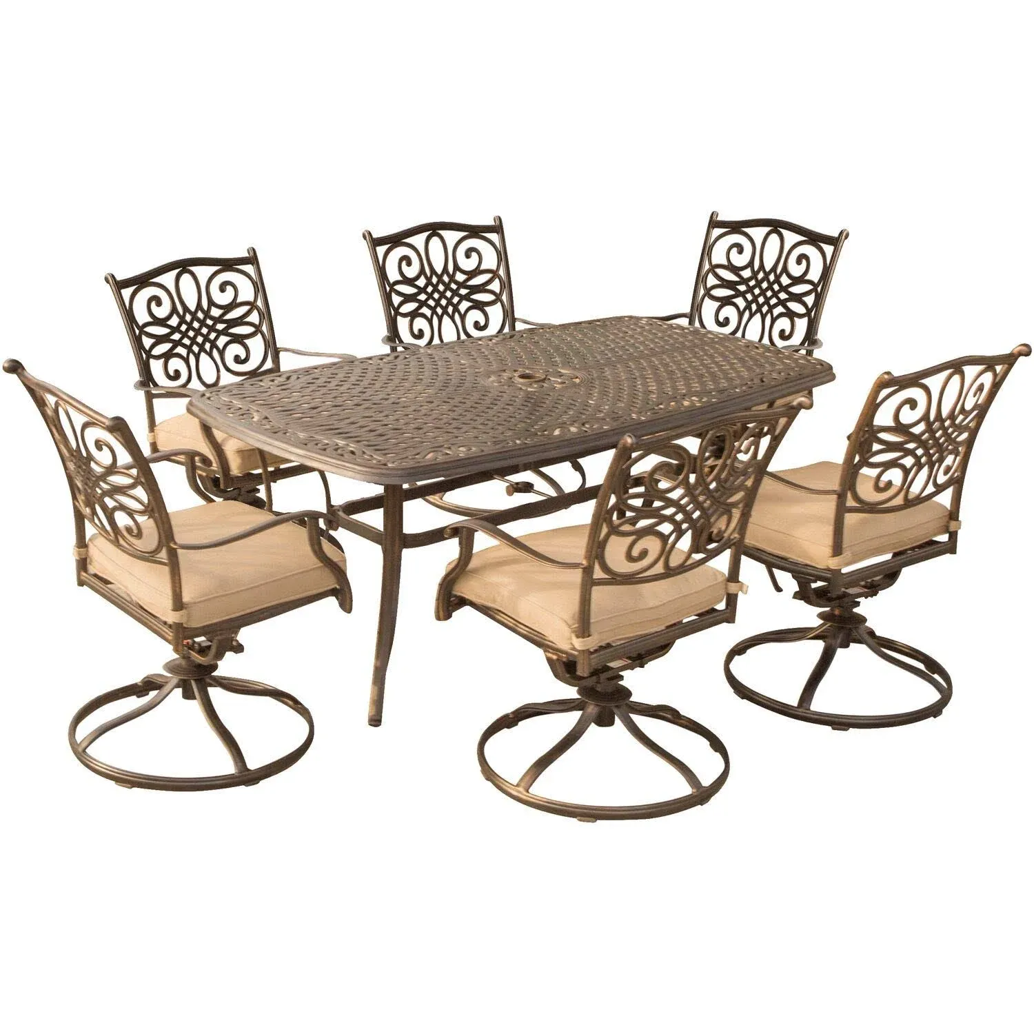 Hanover 7-Piece Traditions Swivel Dining Patio Set - TRADITIONS7PCSW-6