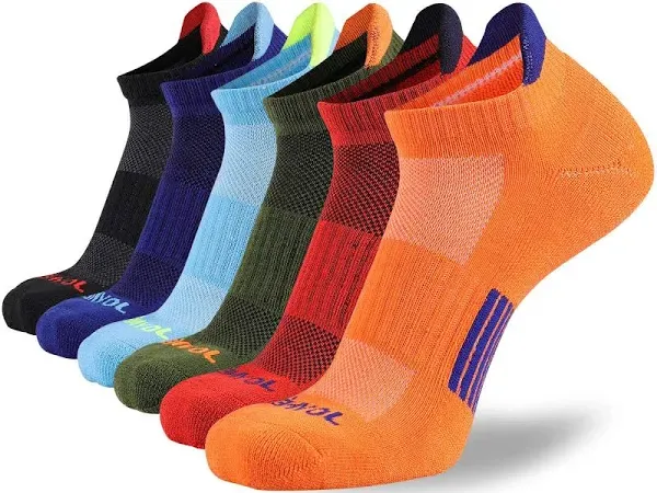 JOYNÉE Men’s Athletic Socks Low Cut Cushion Running Socks One Size Multicolored