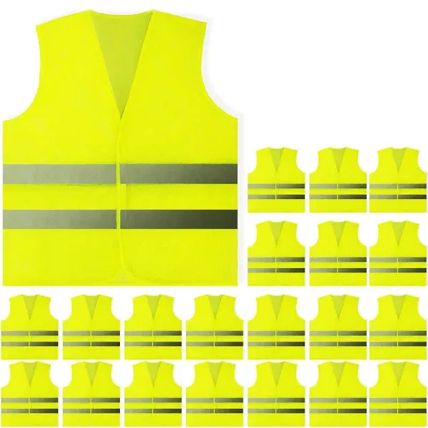 PeerBasics 10 Pack Yellow Reflective Safety Vests