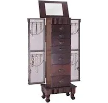 Wooden Jewelry Cabinet Storage Organizer with 7 Drawers